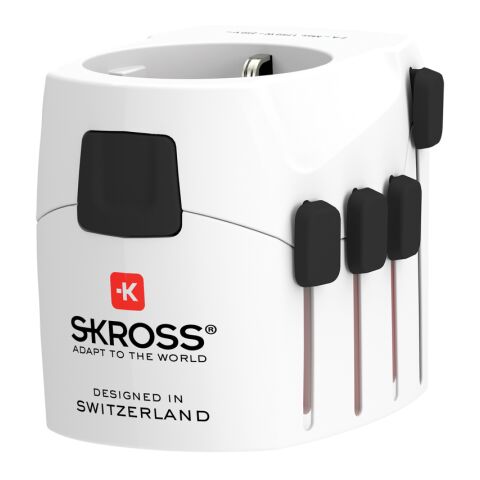 SKROSS Pro 3-polig världsreseadapter vit | Inget reklamtryck | Inte tillgängligt | Inte tillgängligt