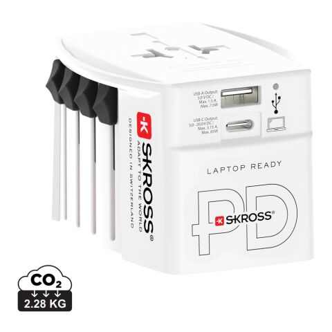 SKROSS World Travel Adapter MUV 65W PD med USB C-kabel vit | Inget reklamtryck | Inte tillgängligt | Inte tillgängligt