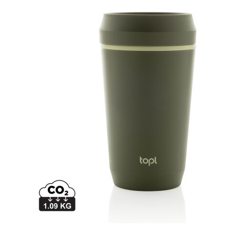 Topl To Go-glas av återvunnen plast Patenterat 360-lock 354 grön | Inget reklamtryck | Inte tillgängligt | Inte tillgängligt