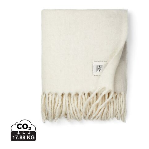 Vinga Saletto wool blend pläd vit-beige