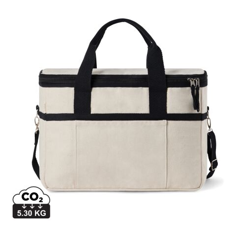 VINGA Volonne AWARE™ återvunnen canvas kylväska off white-svart