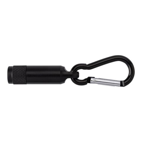 Mini ficklampa i aluminium med karbinkrok Svart | Inget reklamtryck | Inte tillgängligt | Inte tillgängligt