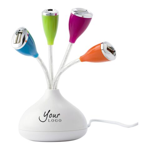 USB-hub med fyra färgmarkerade portar 2.0