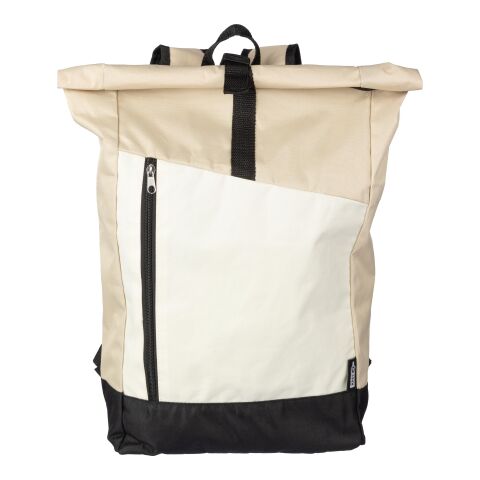 rPET (600D) roll-top backpack Marlene beige