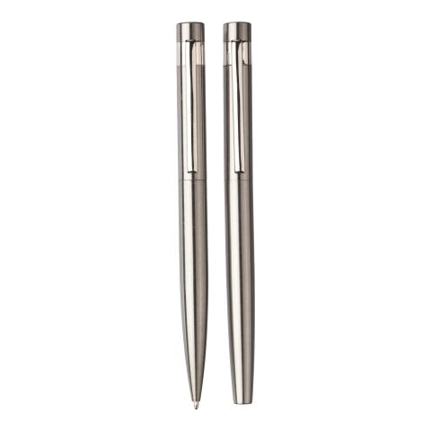 Recycled stainless steel writing set Fritz Silver | Inget reklamtryck | Inte tillgängligt | Inte tillgängligt
