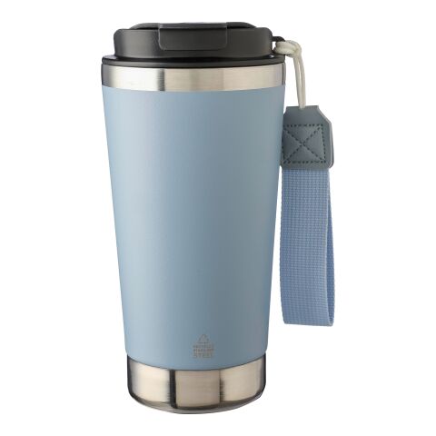 Recycled stainless steel double-walled drinking mug 500 ml Kayla pastel blue | Inget reklamtryck | Inte tillgängligt | Inte tillgängligt