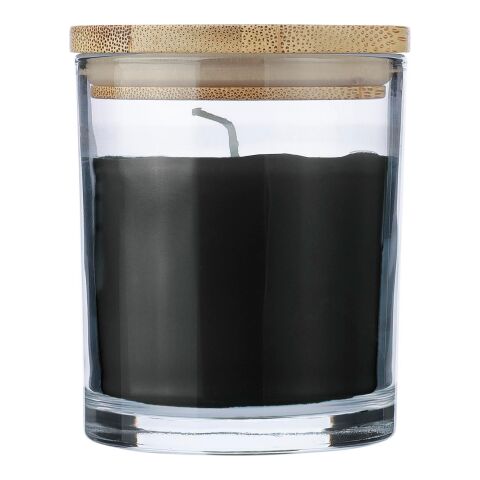 Glass candle Riven Svart