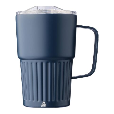Recycled stainless steel double-walled travel mug (450 ml) Calo Blå