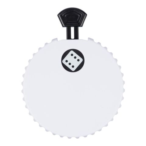 Recycled ABS mechanical dice Cian vit/svart | Inget reklamtryck