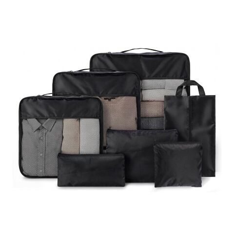 Travel organizer set Packio | Recycled | 7 pcs Svart