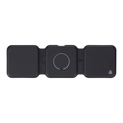 Wireless charger Trigo | Recycled | 3-in-1 Svart