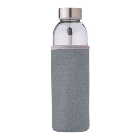 Glasflaska (500 ml) med fodral i neopren Grå