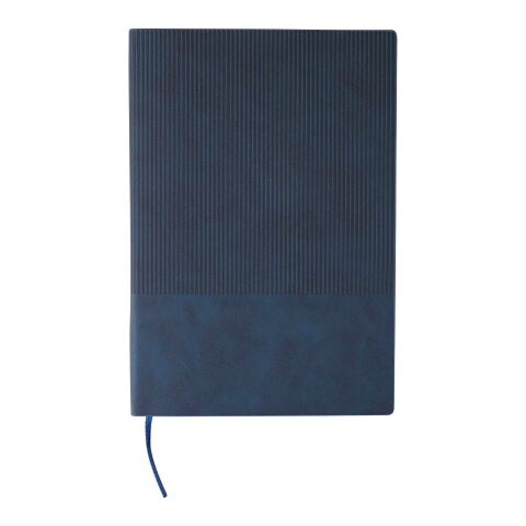 Recycled PU notebook (A5) and ballpen set Tarek Blå