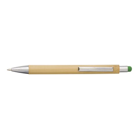 Penna av bambu och plast med touch limegrön