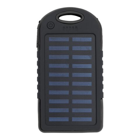 Gummerad solcellsladdare i ABS, 4000 mAh Svart | Inget reklamtryck | Inte tillgängligt | Inte tillgängligt