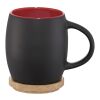 Hearth keramisk mugg med trä lock/fat Svart-Röd