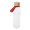 Porto 500 ml vattenflaska av glas med silikonhandtag och bambulock  Brick