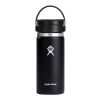 Hydro Flask Wide Mouth 473ml isolerad rostfri termosmugg med Flex Sip™-lock Svart