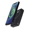 Acrab 10 000 mAh 15 W magnetisk trådlös powerbank med 20 W PD – tillverkad av återvunnen plast Standard | Svart | Inget reklamtryck | Inte tillgängligt | Inte tillgängligt