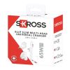 SKROSS® Klip Slim 65W laddare med flera uttag vit