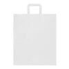 Kraft papperspåse 80–90 g/m2 med platta handtag – 32 x 17 x 39 cm Vit | Inget reklamtryck | Inte tillgängligt | Inte tillgängligt