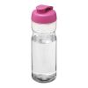 H2O Base® 650 ml sportflaska med uppfällbart lock Transparent-Rosa | Inget reklamtryck | Inte tillgängligt | Inte tillgängligt