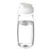 H2O Pulse® 600 ml sportflaska med uppfällbart lock Transparent-Vit | Inget reklamtryck | Inte tillgängligt | Inte tillgängligt