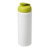 Baseline® Plus 750 ml sportflaska med uppfällbart lock Vit-Limegrön | Inget reklamtryck | Inte tillgängligt | Inte tillgängligt