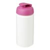 Baseline® Plus grip 500 ml sportflaska med uppfällbart lock Vit-Rosa | Inget reklamtryck | Inte tillgängligt | Inte tillgängligt