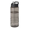 H2O Active® Eco Treble 750 ml sportflaska med piplock Heather Charcoal-Svart | 1-färgat Skärmtryck | runt | 210 mm x 75 mm