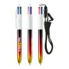 BIC® 4 Colours® Flags Collection + lanyard vit-svart-röd-Svart / röd / gul(3)