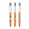 BIC® 4 Colours Shine kulpenna vit-rosa guld