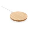 5W rund trådlös laddare i FSC® certifierad bambu brun | Inget reklamtryck | Inte tillgängligt | Inte tillgängligt
