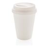 Återanvändningsbar dubbelväggig kaffemugg 300ml vit | Inget reklamtryck | Inte tillgängligt | Inte tillgängligt