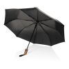 Kaycey 21” AWARE™ RPET Acacia trä mini paraply auto open svart | Inget reklamtryck | Inte tillgängligt | Inte tillgängligt