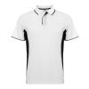 Montmelo kortärmad unisex sportpolo vit-svart | 2XL