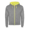 Fuji unisex sweatshirtjacka Ljunggrå-Fluor Yellow | 2XL
