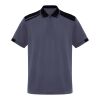 Samurai 160 g/m2 antibakteriell kortärmad unisex-pikétröja  Lead-Svart | L