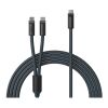 VINGA Baltimore silikon multiladdkabel (C+2C) marinblå