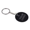Recycled stainless steel round keychain Risa Svart | Inget reklamtryck