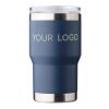 Recycled stainless steel double-walled travel mug (350 ml) Ayen Blå