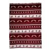 Flannell fleecepläd med vintermotiv (260 g/m2) mörkröd