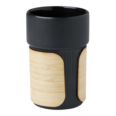 Fika 340 ml mugg med bambugrepp Svart