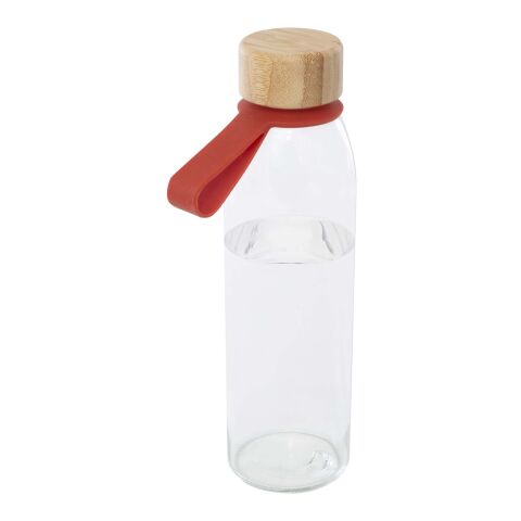 Porto 500 ml vattenflaska av glas med silikonhandtag och bambulock  Brick