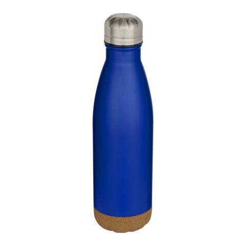 Cove 500 ml vattenflaska med vakuumisolerad dubbelvägg av rostfritt stål med detaljer i kork Standard | Kungsblå | Inget reklamtryck | Inte tillgängligt | Inte tillgängligt