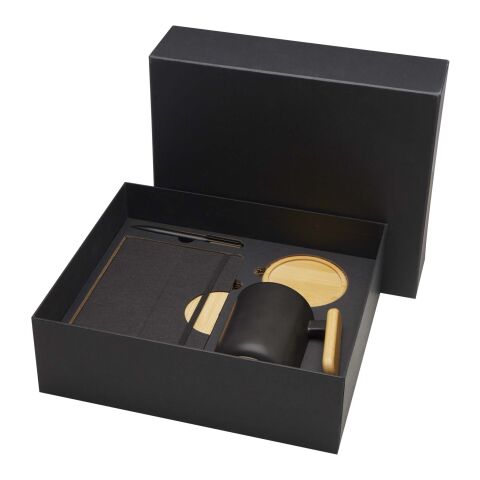 Laura presentförpackning med A5-anteckningsbok med hårt omslag och kulspetspenna Standard | svart | Inget reklamtryck | Inte tillgängligt | Inte tillgängligt | Inte tillgängligt