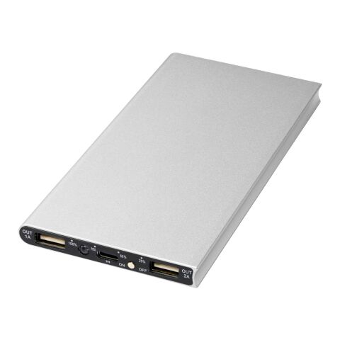 Plate 8 000 mAh powerbank i aluminium Standard | Silver | Inget reklamtryck | Inte tillgängligt | Inte tillgängligt