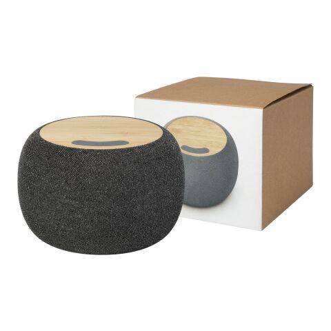Ecofiber Bluetooth®-högtalare och trådlös laddningsplatta i bambu/RPET Standard | Natur-Grå | Inget reklamtryck | Inte tillgängligt | Inte tillgängligt