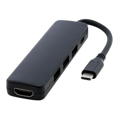 Loop RCS multimedieadapter USB 2.0–3.0 av återvunnen plast med HDMI-port Standard | svart | Inget reklamtryck | Inte tillgängligt | Inte tillgängligt