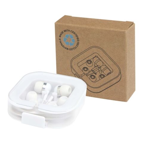 Baekdu headset med Type C-kabel och förvaringsfodral av återvunnen plast Standard | vit | Inget reklamtryck | Inte tillgängligt | Inte tillgängligt